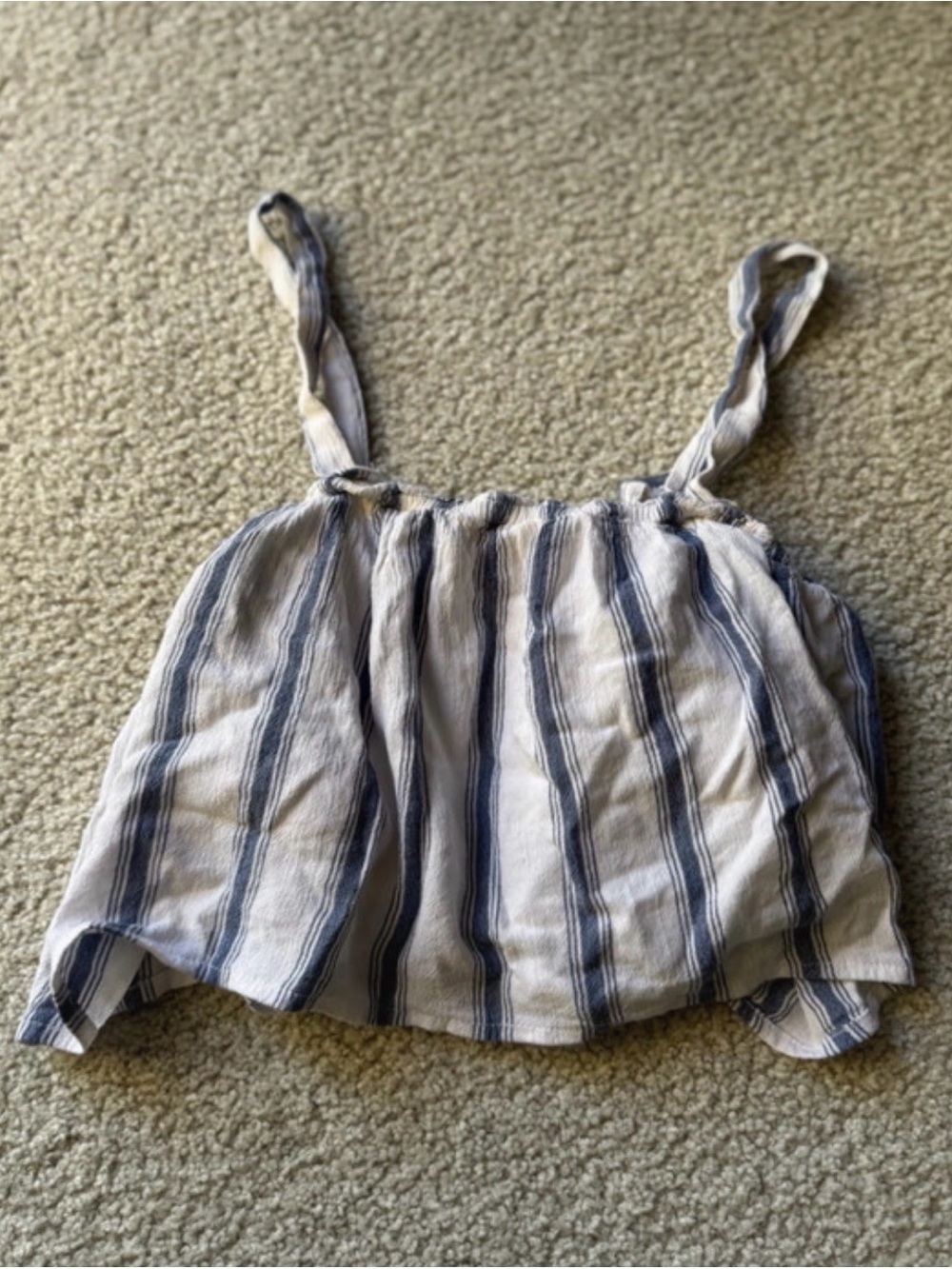 Vintage 2000s y2k Hollister White & Navy Blue Striped Crop Tank